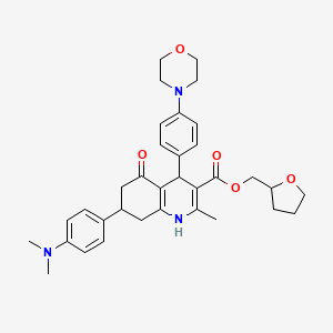 molecular formula C34H41N3O5 B4163282 Tetrahydrofuran-2-ylmethyl 7-[4-(dimethylamino)phenyl]-2-methyl-4-[4-(morpholin-4-yl)phenyl]-5-oxo-1,4,5,6,7,8-hexahydroquinoline-3-carboxylate 