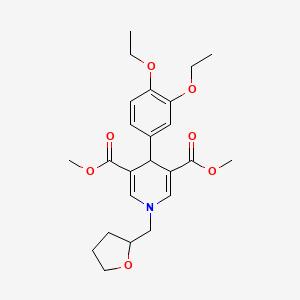 molecular formula C24H31NO7 B4163523 Dimethyl 4-(3,4-diethoxyphenyl)-1-(tetrahydrofuran-2-ylmethyl)-1,4-dihydropyridine-3,5-dicarboxylate 