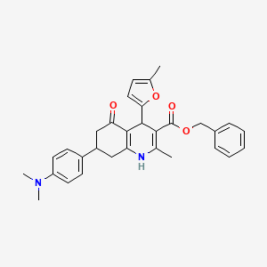 molecular formula C31H32N2O4 B4163667 Benzyl 7-[4-(dimethylamino)phenyl]-2-methyl-4-(5-methylfuran-2-yl)-5-oxo-1,4,5,6,7,8-hexahydroquinoline-3-carboxylate 