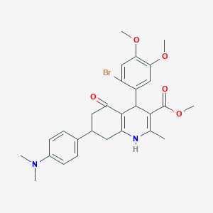 molecular formula C28H31BrN2O5 B4163687 Methyl 4-(2-bromo-4,5-dimethoxyphenyl)-7-[4-(dimethylamino)phenyl]-2-methyl-5-oxo-1,4,5,6,7,8-hexahydroquinoline-3-carboxylate 