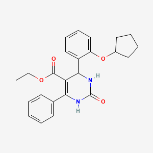 molecular formula C24H26N2O4 B4163694 ethyl 4-(2-cyclopentyloxyphenyl)-2-oxo-6-phenyl-3,4-dihydro-1H-pyrimidine-5-carboxylate 