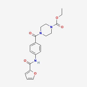 molecular formula C19H21N3O5 B4163697 Ethyl 4-[4-(furan-2-carbonylamino)benzoyl]piperazine-1-carboxylate 