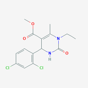 molecular formula C15H16Cl2N2O3 B4163780 Methyl 6-(2,4-dichlorophenyl)-3-ethyl-4-methyl-2-oxo-1,6-dihydropyrimidine-5-carboxylate 