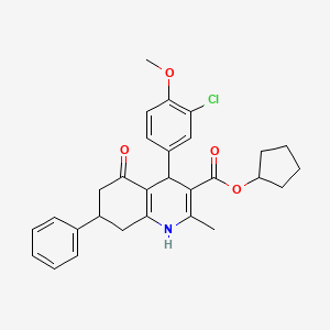 molecular formula C29H30ClNO4 B4163814 Cyclopentyl 4-(3-chloro-4-methoxyphenyl)-2-methyl-5-oxo-7-phenyl-1,4,5,6,7,8-hexahydroquinoline-3-carboxylate 