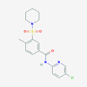 molecular formula C18H20ClN3O3S B416383 N-(5-Chloro-pyridin-2-yl)-4-methyl-3-(piperidine-1-sulfonyl)-benzamide 