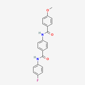 molecular formula C21H17FN2O3 B4163924 N~1~-{4-[(4-Fluoroanilino)carbonyl]phenyl}-4-methoxybenzamide 