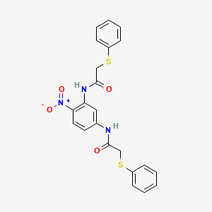 molecular formula C22H19N3O4S2 B4163948 N-[4-nitro-3-[(2-phenylsulfanylacetyl)amino]phenyl]-2-phenylsulfanylacetamide 