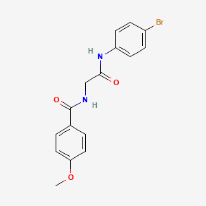 molecular formula C16H15BrN2O3 B4163965 N-[2-(4-bromoanilino)-2-oxoethyl]-4-methoxybenzamide 