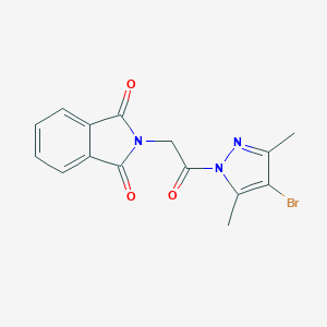 molecular formula C15H12BrN3O3 B416397 2-[2-(4-bromo-3,5-dimethyl-1H-pyrazol-1-yl)-2-oxoethyl]-1H-isoindole-1,3(2H)-dione CAS No. 420101-80-0