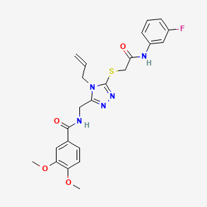 molecular formula C23H24FN5O4S B4164154 N-[[5-[2-(3-fluoroanilino)-2-oxoethyl]sulfanyl-4-prop-2-enyl-1,2,4-triazol-3-yl]methyl]-3,4-dimethoxybenzamide 