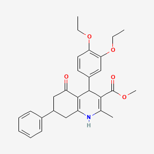 molecular formula C28H31NO5 B4164364 Methyl 4-(3,4-diethoxyphenyl)-2-methyl-5-oxo-7-phenyl-1,4,5,6,7,8-hexahydroquinoline-3-carboxylate 