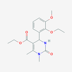 molecular formula C18H24N2O5 B4164369 Ethyl 6-(2-ethoxy-3-methoxyphenyl)-3,4-dimethyl-2-oxo-1,6-dihydropyrimidine-5-carboxylate 