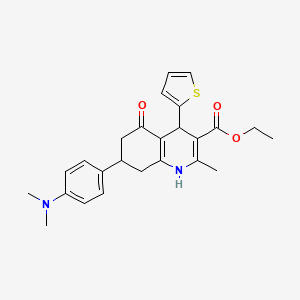molecular formula C25H28N2O3S B4164480 Ethyl 7-[4-(dimethylamino)phenyl]-2-methyl-5-oxo-4-(thiophen-2-yl)-1,4,5,6,7,8-hexahydroquinoline-3-carboxylate 