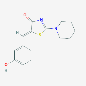 molecular formula C15H16N2O2S B416455 5-(3-hydroxybenzylidene)-2-(1-piperidinyl)-1,3-thiazol-4(5H)-one 