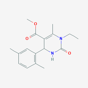 molecular formula C17H22N2O3 B4164646 Methyl 6-(2,5-dimethylphenyl)-3-ethyl-4-methyl-2-oxo-1,6-dihydropyrimidine-5-carboxylate 