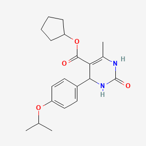 molecular formula C20H26N2O4 B4164718 Cyclopentyl 6-methyl-2-oxo-4-[4-(propan-2-yloxy)phenyl]-1,2,3,4-tetrahydropyrimidine-5-carboxylate 