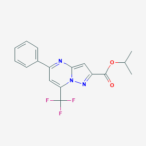 molecular formula C17H14F3N3O2 B416492 Propan-2-yl 5-phenyl-7-(trifluoromethyl)pyrazolo[1,5-a]pyrimidine-2-carboxylate 