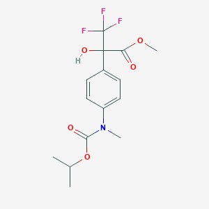 molecular formula C15H18F3NO5 B416503 methyl 3,3,3-trifluoro-2-hydroxy-2-(4-{methyl[(propan-2-yloxy)carbonyl]amino}phenyl)propanoate 