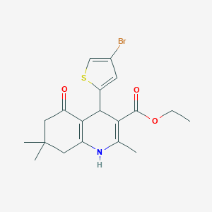 molecular formula C19H22BrNO3S B416508 ethyl 4-(4-bromo-2-thienyl)-2,7,7-trimethyl-5-oxo-1,4,5,6,7,8-hexahydro-3-quinolinecarboxylate 