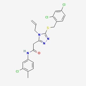 molecular formula C21H19Cl3N4OS B4165088 N-(3-chloro-4-methylphenyl)-2-{5-[(2,4-dichlorobenzyl)sulfanyl]-4-(prop-2-en-1-yl)-4H-1,2,4-triazol-3-yl}acetamide 