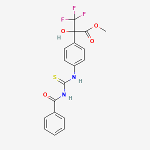 molecular formula C18H15F3N2O4S B4165221 Methyl 3,3,3-trifluoro-2-hydroxy-2-(4-{[(phenylcarbonyl)carbamothioyl]amino}phenyl)propanoate 