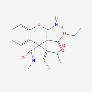 molecular formula C19H20N2O5 B4165266 Ethyl 4'-acetyl-2-amino-1',5'-dimethyl-2'-oxospiro[chromene-4,3'-pyrrole]-3-carboxylate 