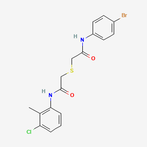 molecular formula C17H16BrClN2O2S B4165310 N-(4-bromophenyl)-2-[2-(3-chloro-2-methylanilino)-2-oxoethyl]sulfanylacetamide 