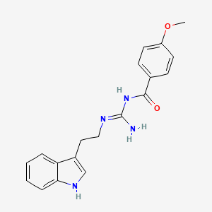 molecular formula C19H20N4O2 B4165453 N-{N-[2-(1H-indol-3-yl)ethyl]carbamimidoyl}-4-methoxybenzamide 
