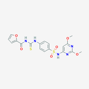 molecular formula C18H17N5O6S2 B416551 N-(2,6-dimethoxy-4-pyrimidinyl)-4-{[(2-furoylamino)carbothioyl]amino}benzenesulfonamide 