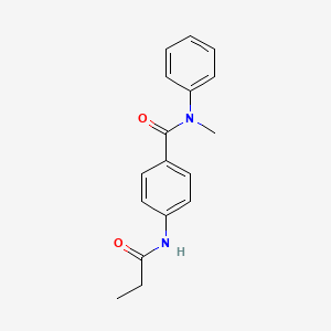 molecular formula C17H18N2O2 B4165548 N-methyl-N-phenyl-4-(propanoylamino)benzamide 