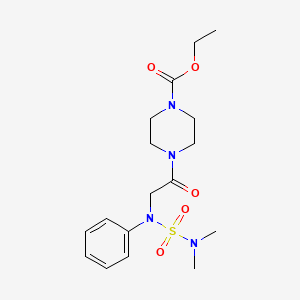 molecular formula C17H26N4O5S B4165685 ETHYL 4-{2-[(DIMETHYLSULFAMOYL)(PHENYL)AMINO]ACETYL}PIPERAZINE-1-CARBOXYLATE 