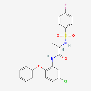 molecular formula C21H18ClFN2O4S B4165785 N-(5-chloro-2-phenoxyphenyl)-2-[(4-fluorophenyl)sulfonylamino]propanamide 