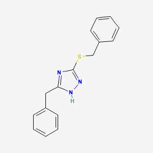 molecular formula C16H15N3S B4166108 3-benzyl-5-(benzylsulfanyl)-4H-1,2,4-triazole CAS No. 467436-08-4