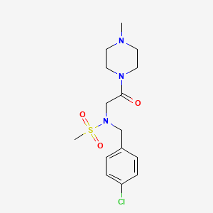 molecular formula C15H22ClN3O3S B4166225 N-[(4-chlorophenyl)methyl]-N-[2-(4-methylpiperazin-1-yl)-2-oxoethyl]methanesulfonamide 