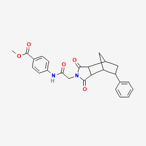molecular formula C25H24N2O5 B4166233 methyl 4-{[(1,3-dioxo-5-phenyloctahydro-2H-4,7-methanoisoindol-2-yl)acetyl]amino}benzoate 