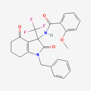 molecular formula C24H21F3N2O4 B4166277 N-[1-benzyl-2,4-dioxo-3-(trifluoromethyl)-6,7-dihydro-5H-indol-3-yl]-2-methoxybenzamide 