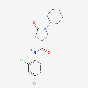 molecular formula C17H20BrClN2O2 B4166310 N-(4-bromo-2-chlorophenyl)-1-cyclohexyl-5-oxopyrrolidine-3-carboxamide 