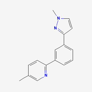 molecular formula C16H15N3 B4166369 5-Methyl-2-[3-(1-methylpyrazol-3-yl)phenyl]pyridine 
