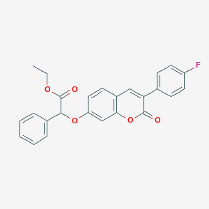 molecular formula C25H19FO5 B4166375 ethyl 2-{[3-(4-fluorophenyl)-2-oxo-2H-chromen-7-yl]oxy}-2-phenylacetate 