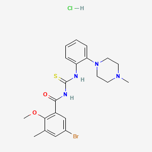 molecular formula C21H26BrClN4O2S B4166395 5-bromo-2-methoxy-3-methyl-N-[[2-(4-methylpiperazin-1-yl)phenyl]carbamothioyl]benzamide;hydrochloride 