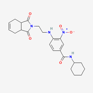 molecular formula C23H28N4O5 B4166403 N-cyclohexyl-4-[2-(1,3-dioxo-3a,4,7,7a-tetrahydroisoindol-2-yl)ethylamino]-3-nitrobenzamide 