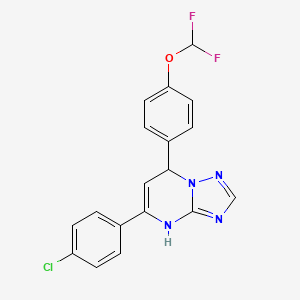 molecular formula C18H13ClF2N4O B4166556 5-(4-chlorophenyl)-7-[4-(difluoromethoxy)phenyl]-4,7-dihydro[1,2,4]triazolo[1,5-a]pyrimidine 