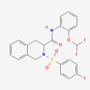 molecular formula C23H19F3N2O4S B4166904 N-[2-(difluoromethoxy)phenyl]-2-(4-fluorophenyl)sulfonyl-3,4-dihydro-1H-isoquinoline-3-carboxamide 