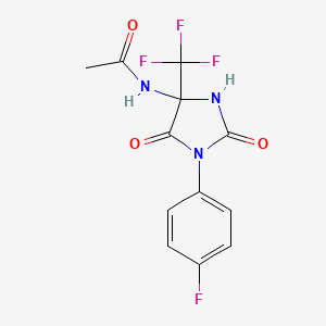 molecular formula C12H9F4N3O3 B4166969 N-[1-(4-fluorophenyl)-2,5-dioxo-4-(trifluoromethyl)imidazolidin-4-yl]acetamide 