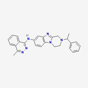 molecular formula C27H26N6 B4166977 N-(4-methylphthalazin-1-yl)-2-(1-phenylethyl)-1,2,3,4-tetrahydropyrazino[1,2-a]benzimidazol-8-amine 