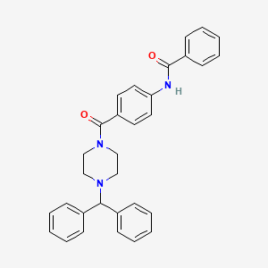 molecular formula C31H29N3O2 B4167064 N-(4-{[4-(diphenylmethyl)-1-piperazinyl]carbonyl}phenyl)benzamide 