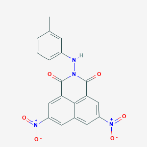 molecular formula C19H12N4O6 B416710 5,8-bisnitro-2-(3-toluidino)-1H-benzo[de]isoquinoline-1,3(2H)-dione 
