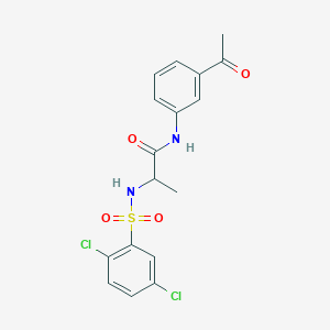 molecular formula C17H16Cl2N2O4S B4167327 N-(3-acetylphenyl)-2-[(2,5-dichlorophenyl)sulfonylamino]propanamide 