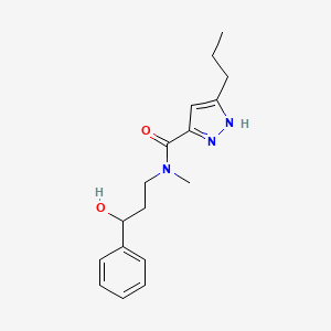 molecular formula C17H23N3O2 B4167353 N-(3-hydroxy-3-phenylpropyl)-N-methyl-5-propyl-1H-pyrazole-3-carboxamide 
