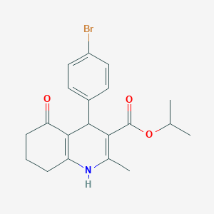 molecular formula C20H22BrNO3 B416745 Propan-2-yl 4-(4-bromophenyl)-2-methyl-5-oxo-1,4,5,6,7,8-hexahydroquinoline-3-carboxylate 